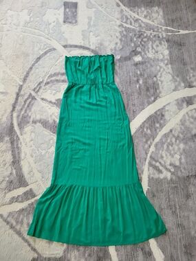 Strapless Emerald Green Maxi Dress Size M